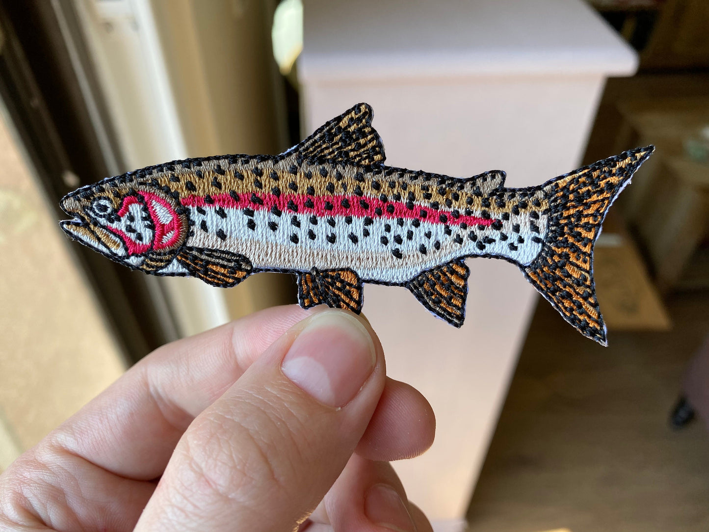 Rainbow Trout Patch (Red/White)