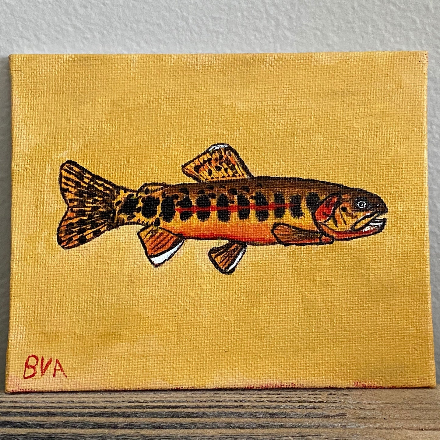 Golden Trout Mini Painting | 4x5 in | Acrylic on Canvas Board