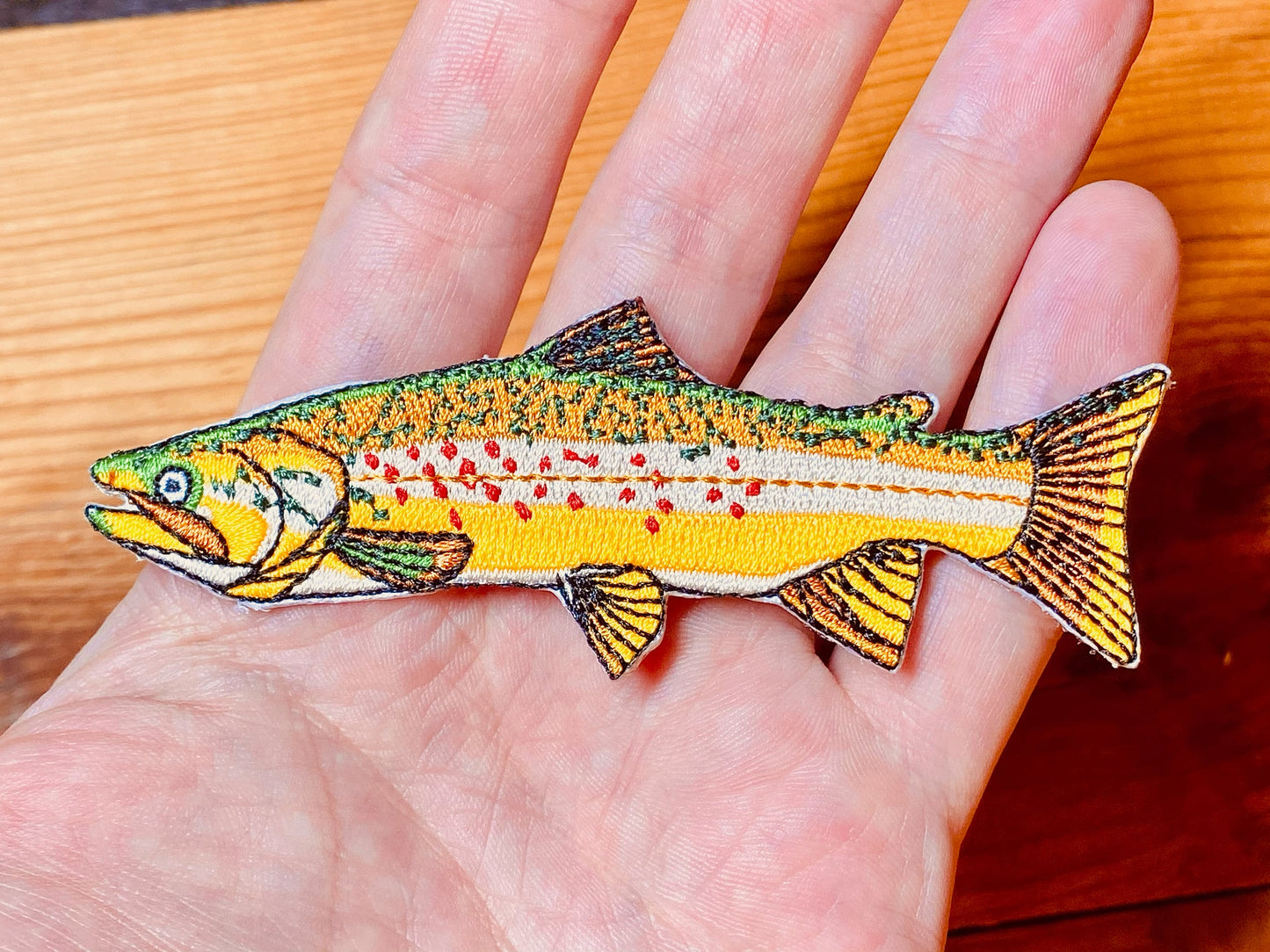 Trout Fish Patch Set of 5 | Brown, Rainbow x2, Brook, Golden | Quality Embroidered Iron On Patches
