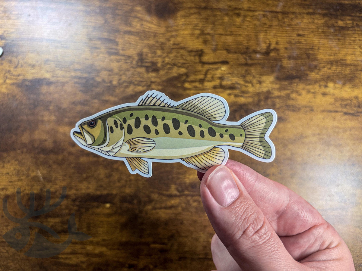 Largemouth Bass Sticker, 4 Inch Matte Vinyl Decal