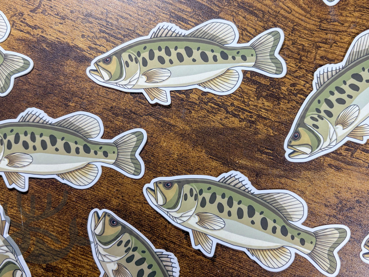 Largemouth Bass Sticker, 4 Inch Matte Vinyl Decal