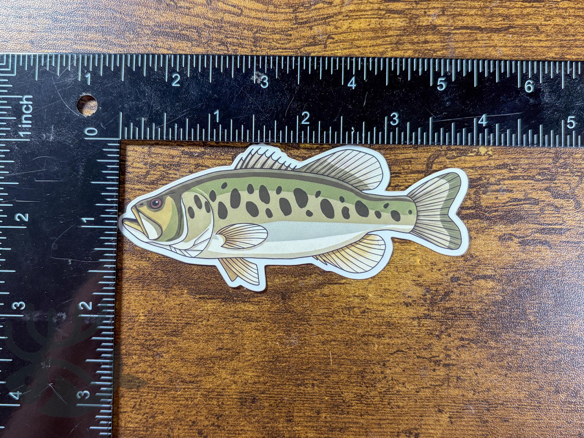Largemouth Bass Sticker, 4 Inch Matte Vinyl Decal