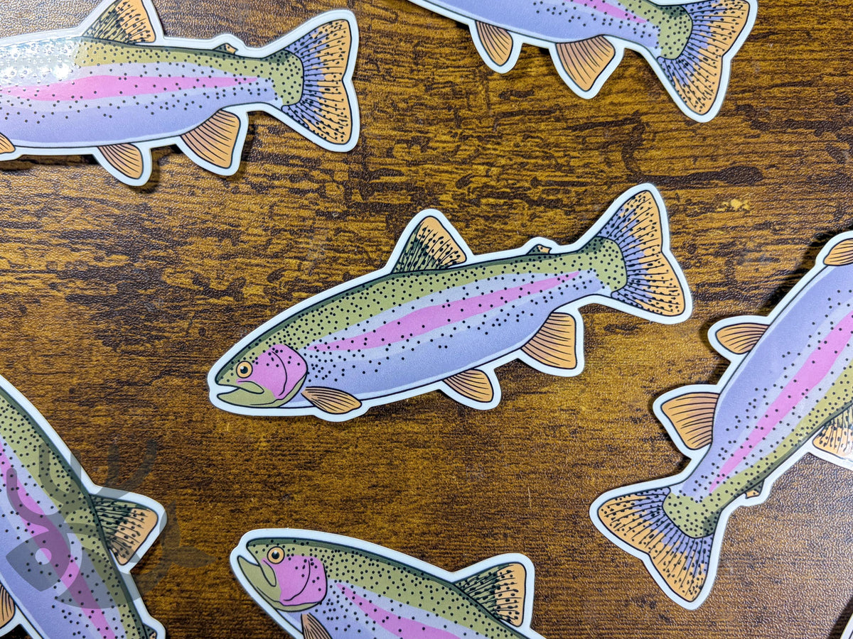 Rainbow Trout Sticker, 4 Inch Vinyl Decal
