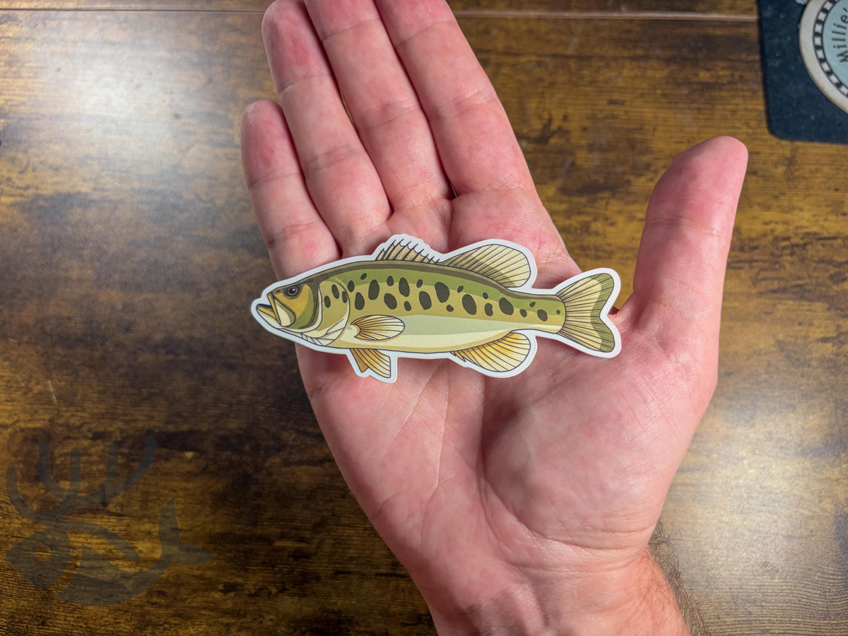 Largemouth Bass Sticker, 4 Inch Matte Vinyl Decal