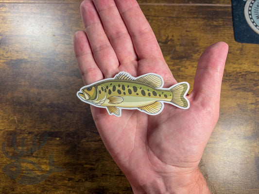 Largemouth Bass Sticker, 4 Inch Matte Vinyl Decal